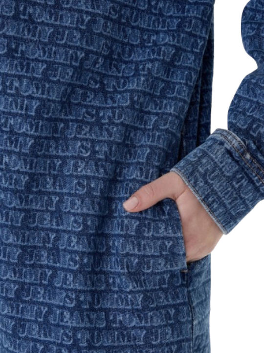 Rochie Cămașă Mini Denim Albastră