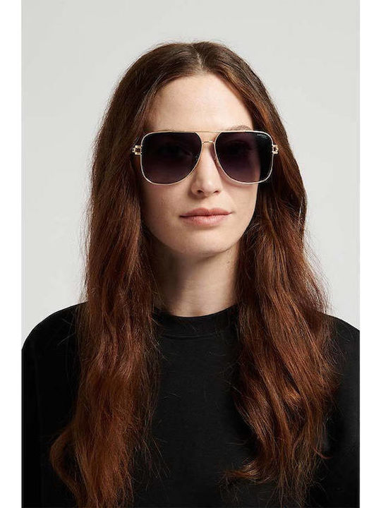 Carrera Women's Sunglasses with Beige Metallic Frame and Grey Gradient Lenses 3100/S 24W/YK