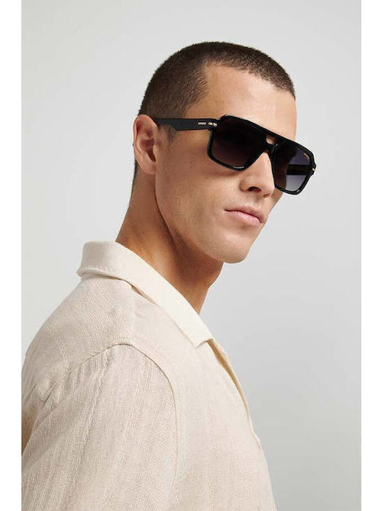 Carrera Men's Sunglasses with Black Horn-Rimmed Frame and Grey Lens 377/S 807/4A