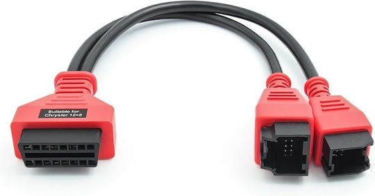 Obd 2 Diagnosewerkzeug Adapterkabel 12 Pin Zu 8 Pin Chrysler Schwarz Rot