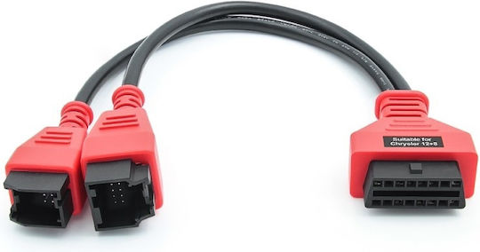 Obd 2 Diagnosewerkzeug Adapterkabel 12 Pin Zu 8 Pin Chrysler Schwarz Rot