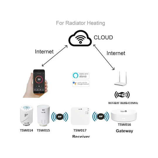 Electronică Valvă termostatică pentru radiatoare cu Wi-Fi pentru un site de comerț electronic pentru încălzirea corpului 6buc