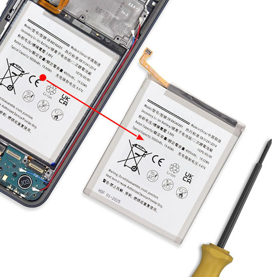 Clappio Резервна Батерия Galaxy A54 A35 A34 Li-ion 5000mah Сива