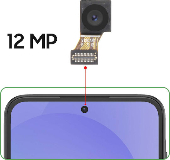 Clappio Replacement 12MP Front Camera Galaxy A36 Black
