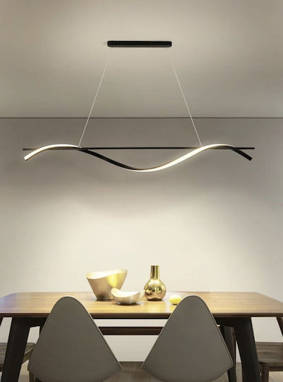 Home Lighting Ondas Κρεμαστό Φωτιστικό Μαύρο LED με Ρυθμιζόμενο Λευκό Φως 100x20x100εκ.