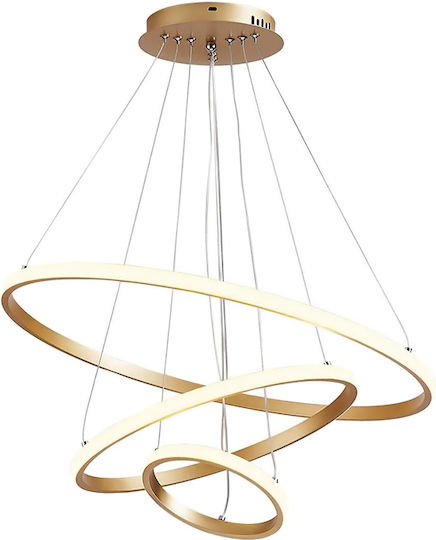 Powertech LED Κρεμαστό Φωτιστικό Χρυσό 60x60εκ.
