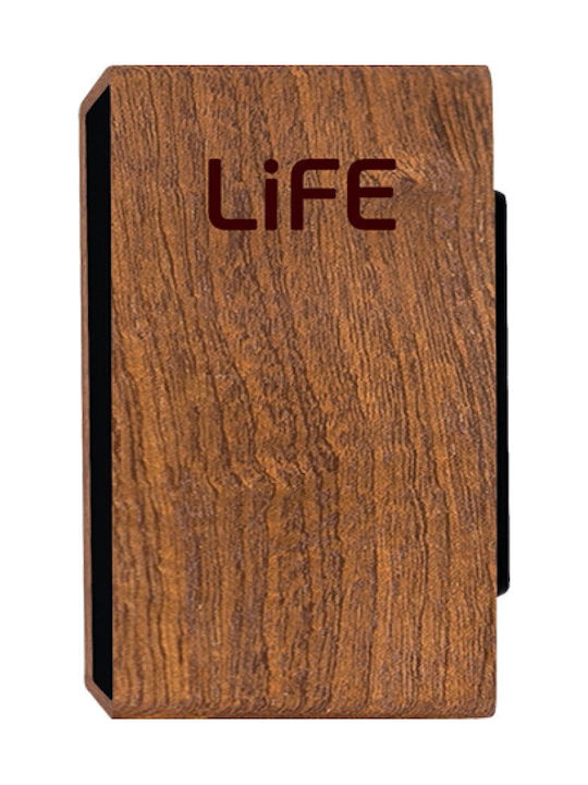 Life Noble Sapele Масов Дигитален Дървен Часовник с Будилник