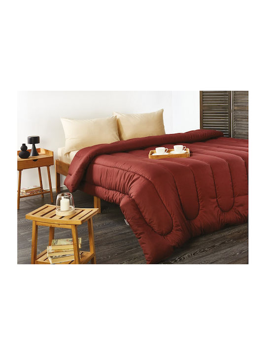 Whitegg Πάπλωμα Υπέρδιπλο με Γέμιση Microfiber 220x240εκ. ΠΑΠ96 1 Terracotta