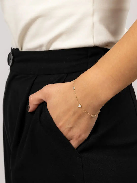 Women's Bracelet with design Flower made of Gold 14K