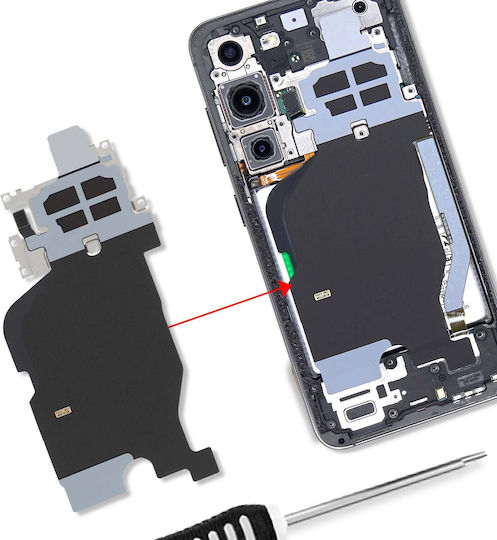 Clappio Nfc Антена Кабел Galaxy S23 Безжично Зареждане Мобилно Плащане Черен