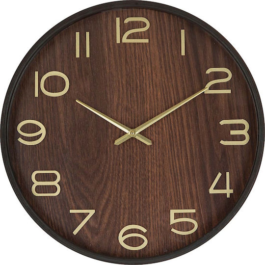 Atmosphera Ivana Silent Wooden Gold Wall Clock Ø38cm
