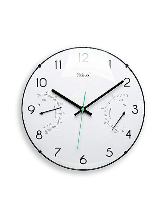 Mebus Wanduhr Weiß Ø30cm