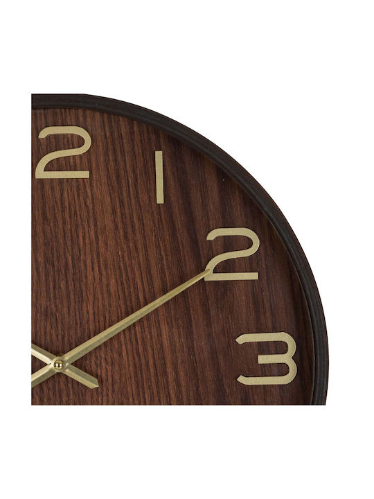 Atmosphera Ivana Silent Wooden Gold Wall Clock Ø38cm