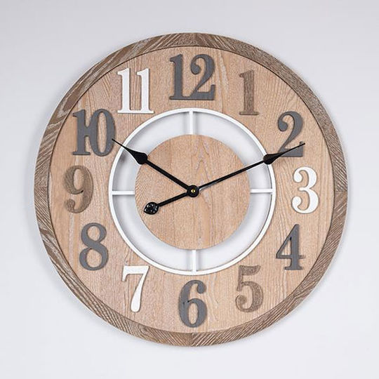 Wall Clock Wooden White 60x5cm