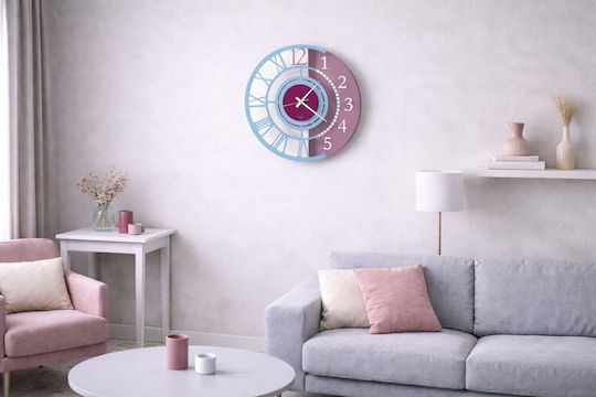 Arti E Mestieri 3D Wall Clock Metallic Light Blue Ø45cm