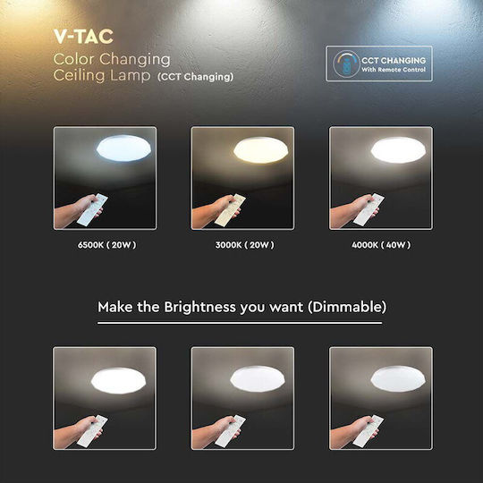 V-TAC Round Outdoor LED Panel 20W 38.8cm