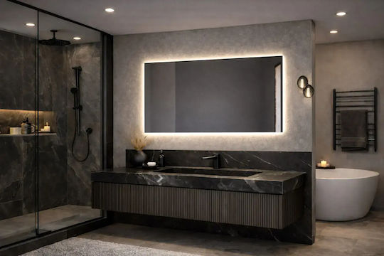 Square Project PM1001 Огледало за баня LED Touch 80x120см