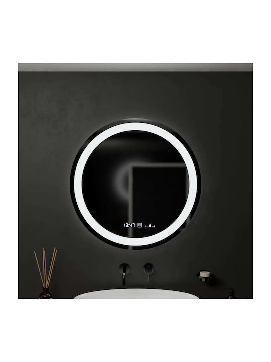 Alista Home Στρογγυλός Καθρέπτης Μπάνιου Led Αφής 60x60cm