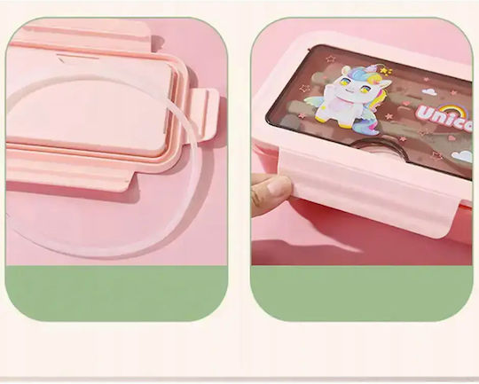 Verk Group Plastic Pink Lunch Box with Compartments 1lt