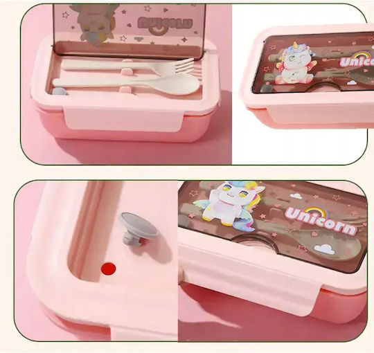 Verk Group Plastic Pink Lunch Box with Compartments 1lt