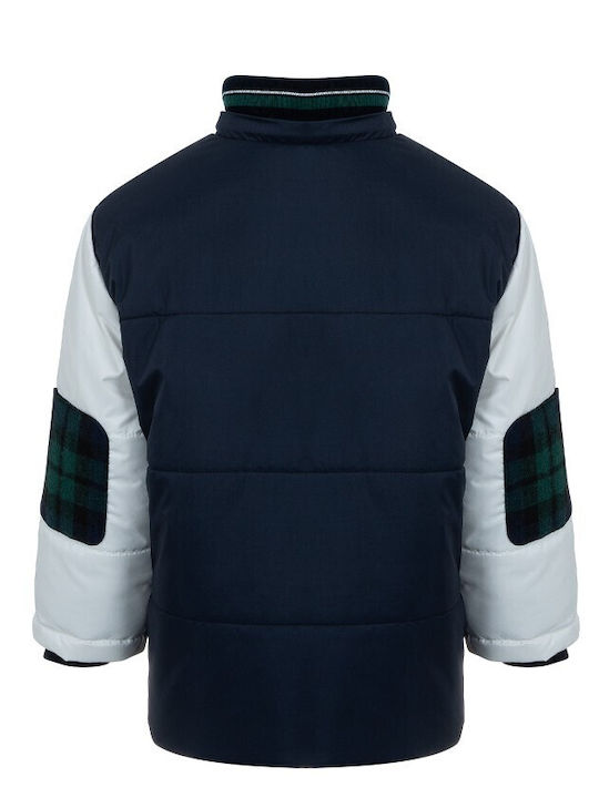 Wasserdichtes Kinderjacke Lässig Lang mit Futter & Kapuze Marineblau
