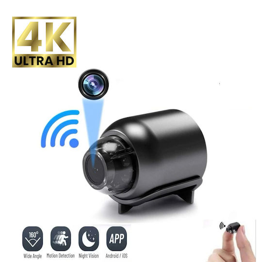 Taggo Скрита камера WiFi Лампа за лице 8MP със Слот за Карта Памет