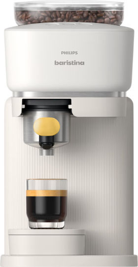 Philips Baristina Automatic Espresso Coffee Machine 1500W Pressure 16bar with Grinder White BAR300/03