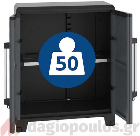Zweiflügeliger Schrank Transforming Pro Kunststoff mit 1 Regal 120x22x46cm