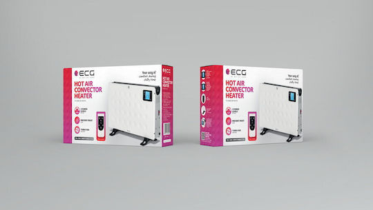 ECG Konvektorheizung Boden 2000W mit Elektronischem Thermostat 59x37.5cm Weiß
