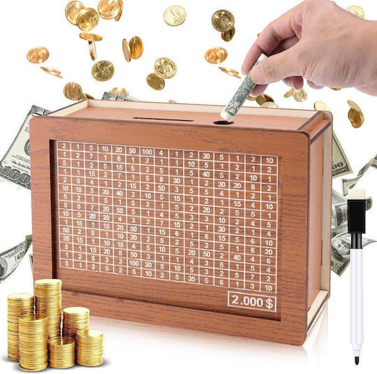 Wooden Money Box Piggy Bank Counter Home Library Decoration Spec Light Brown 5000 Euros Wooden Money Box Piggy Bank Counter Home Library Decoration Spec Light Brown 5000 Euros