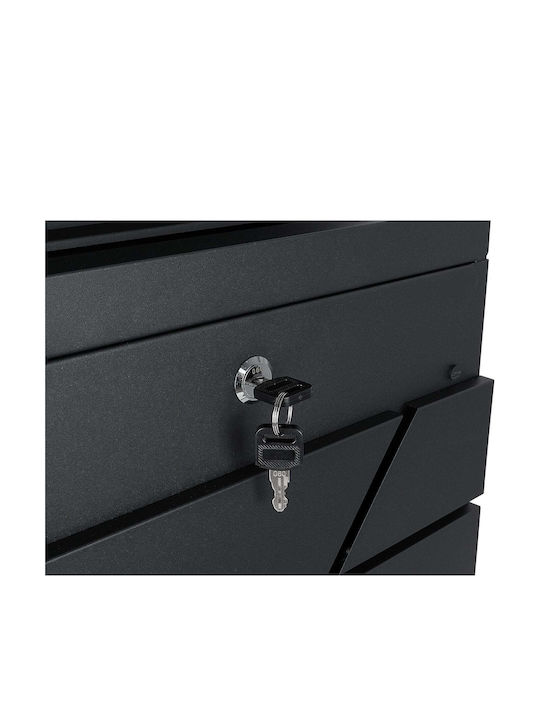 Geko Outdoor Mailbox Metallic in Black Color 36.7x37x10cm