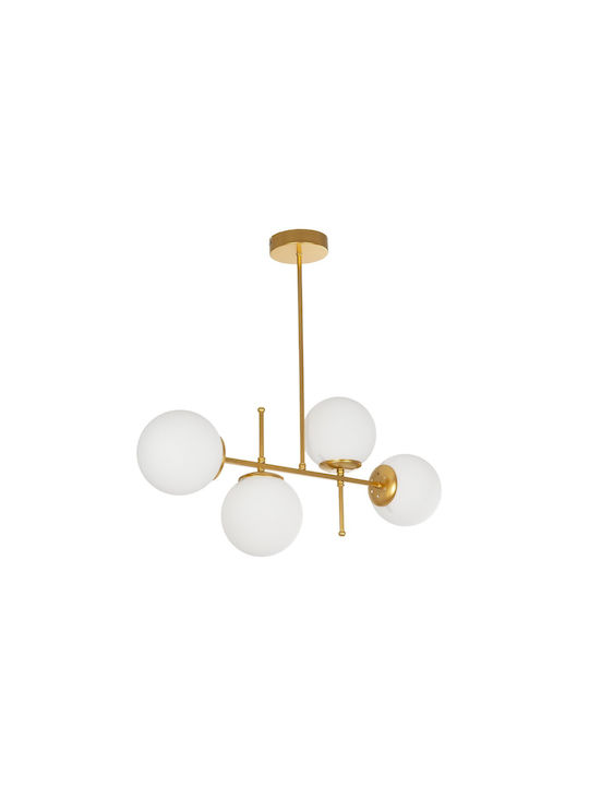 GloboStar Globus Pendant Ceiling Light Gold for 4 Bulbs E27 70x30x65cm