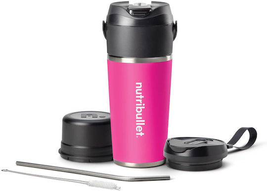 NutriBullet Flip Μπλέντερ με Ανοξείδωτη Κανάτα 590 ml 11.1V Ροζ
