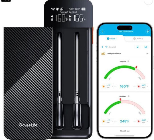 Govee Ασύρματο Ψηφιακό Θερμόμετρο BBQ με Ακίδα και Bluetooth Govee Ασύρματο Ψηφιακό Θερμόμετρο BBQ με Ακίδα και Bluetooth