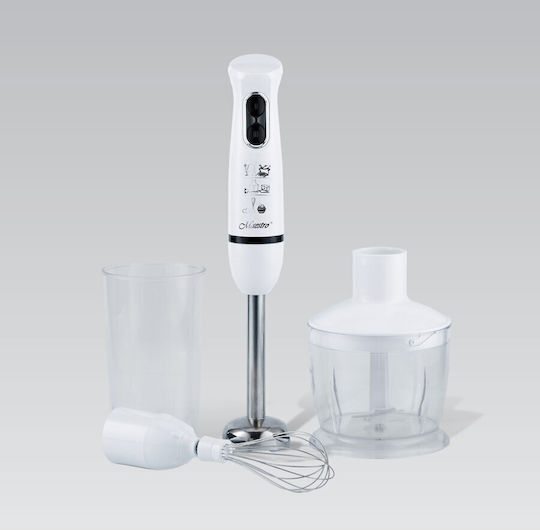 Maestro Blender De Mână Cu Tijă Din Inox 300W Alb
