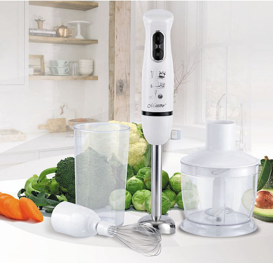 Maestro Blender De Mână Cu Tijă Din Inox 300W Alb