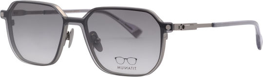 Snob Milano Sforza Snv232t 001z Unisex Μεταλλικός Σκελετός Τιτανίου Τετράγωνος Γκρι Μαγνητικό Clip On Ηλίου