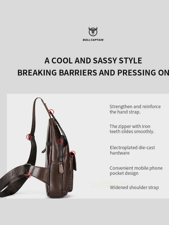 Leather Men's Bag Sling Brown