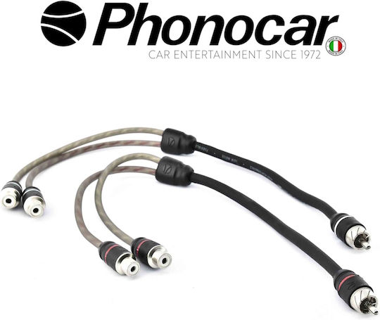 Phonocar Car Audio Speaker Cable Double Shielded Y 2 Female / 1 Male 30cm