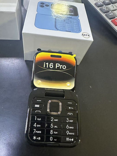 i16 Pro Dual SIM Κινητό με Κουμπιά (Αγγλικό Μενού) Μαύρο
