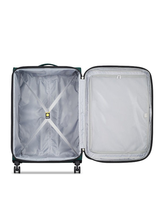 Delsey Dita Große Stoffkoffer Grün mit 4 Rädern Höhe 79cm