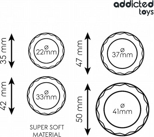Addicted Toys Textured Cock Ring Set 4 Sizes