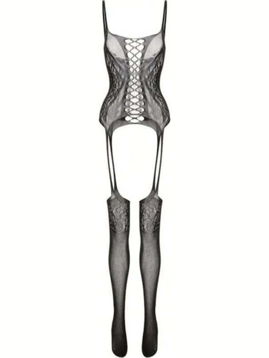 Sexy Lace Hollow Bodystocking Black