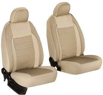 Car Seat Cover Set Elegance Edition V2 Textile Material Eco-leather Inserts 11 Pieces Beige