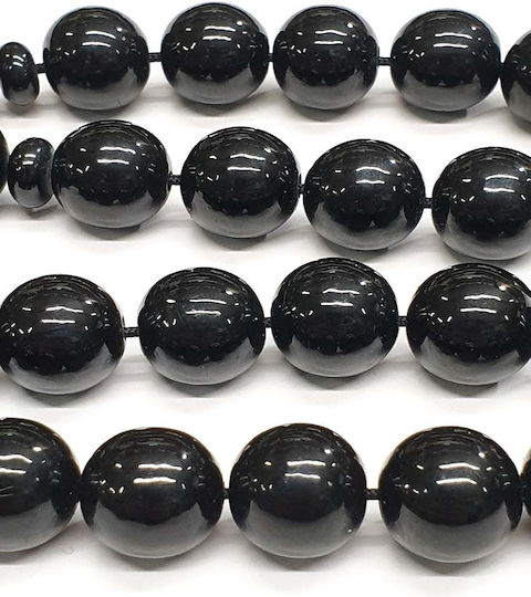 Roloi Komboloi Mastic Worry Beads with 33 Beads Black 34cm