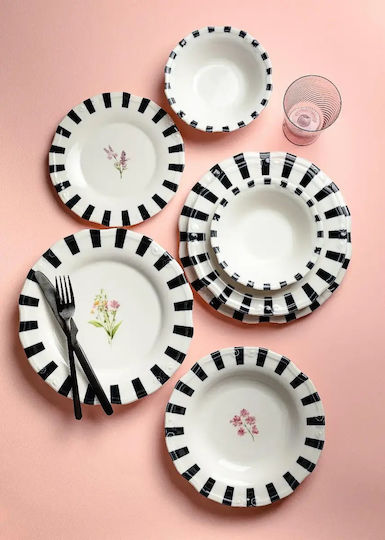 Dinnerware Set Porcelain Black STE-004085-P4085 24pcs