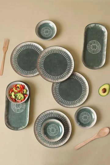 Maya Green Breakfast Set 10 Pieces For 4 People 27x27cm
