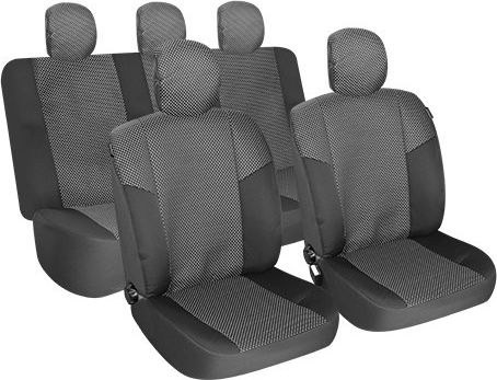 Car Seat Covers Dedicated Dacia Duster I 2010 Textile Material Smartic 11 Pieces Black Grey