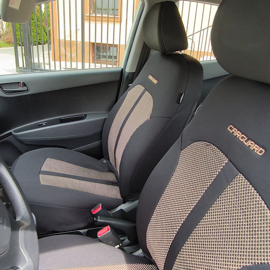 Premium Universelle Beiget+Schwarze Autositzbezüge CarGuard