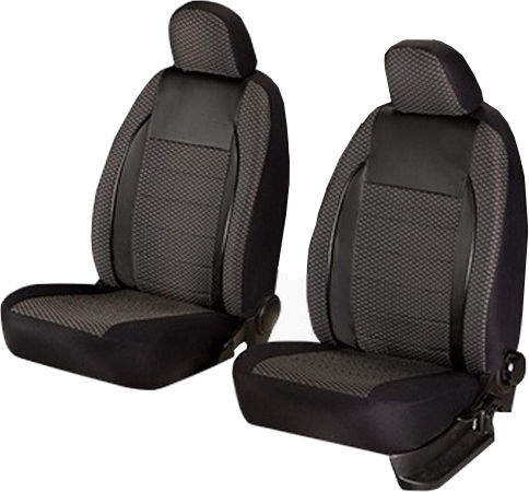 Комплект Калъфи За Автомобилни Седалки Elegance Edition V2 Текстилен Материал Еко Кожа Вложки 11 Броя Черни